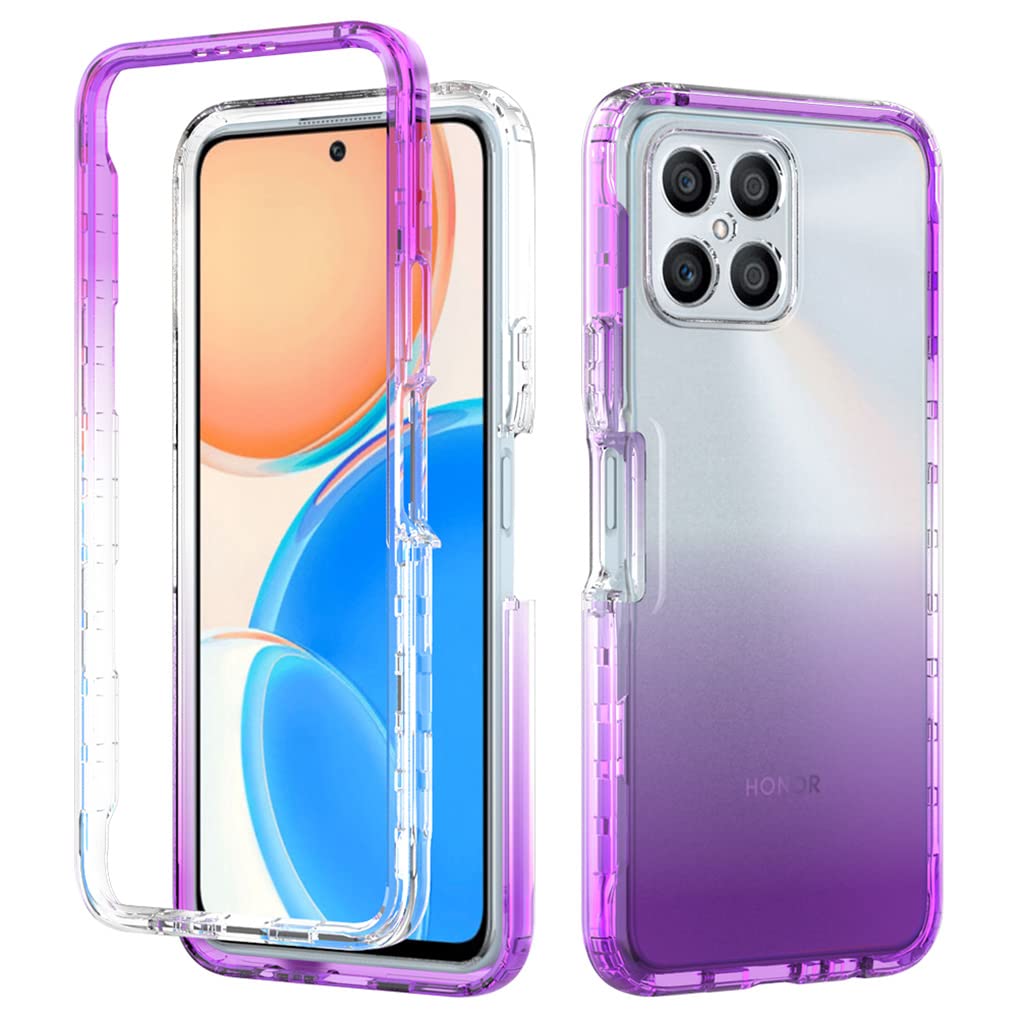 SEEKO Cover Per Honor X8, Custodia In TPU Ultrasottile Con Effetto Gradiente Di Colori Blu/Rosa, Antiurto E Trasparente - 5