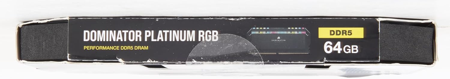 CORSAIR Dominator Platinum RGB DDR5 RAM 64GB (2x32GB) 6800MHz CL40 Intel XMP iCUE Compatible Computer Memory - Black (CMT64GX5M2B6800C40)