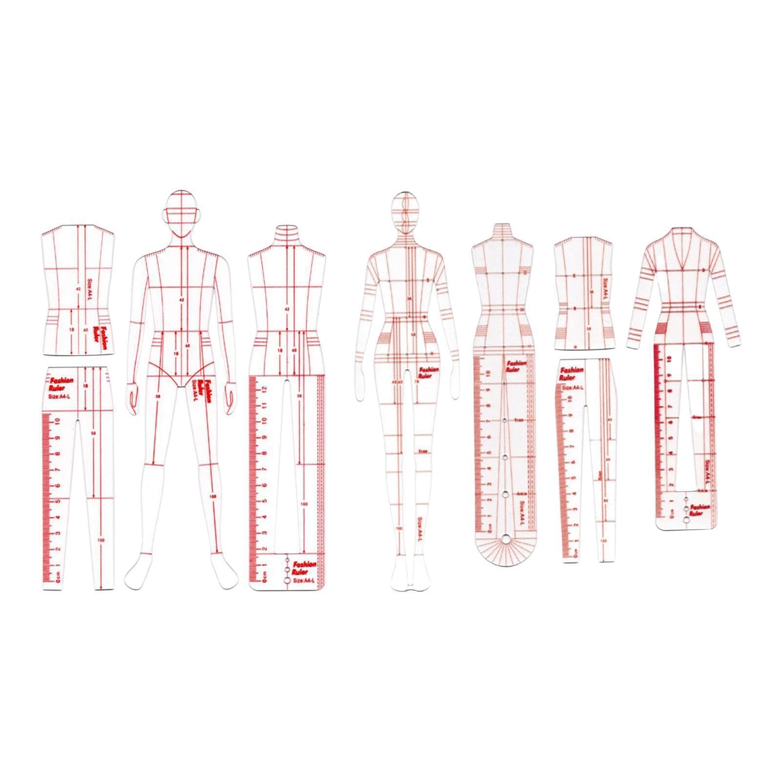 Lixsazse Portable Measuring Gauges Dramatically Improve Fashion Clothing Accuracy With Reliable Drafting Rulers Dressmaker Rulers Sewing Marking Tracing Tools