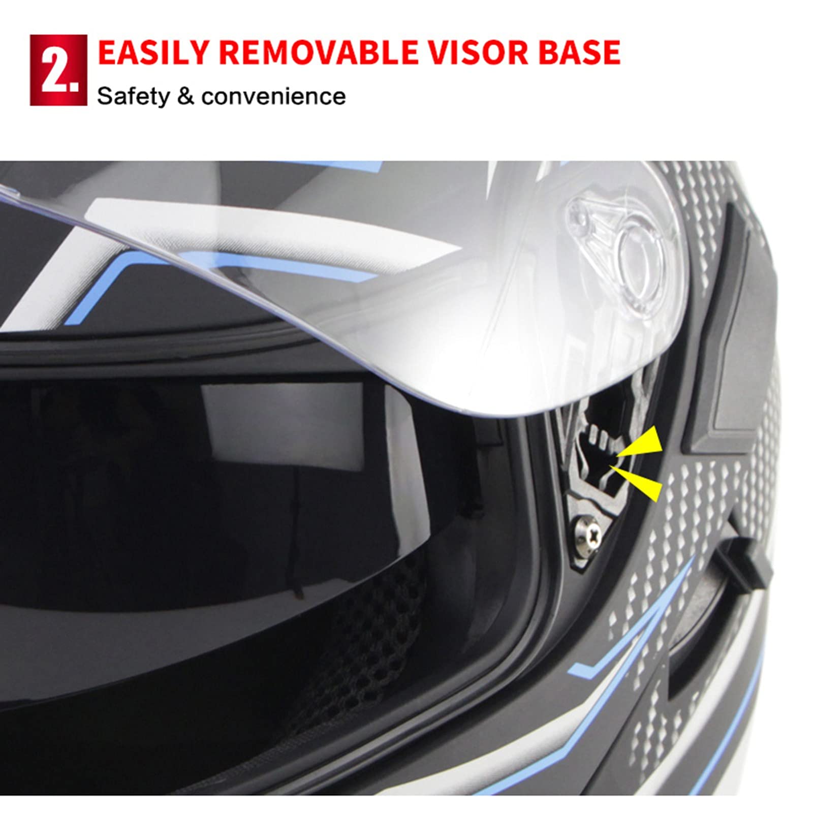 Modularer Motorrad-Klapphelm Mit Doppelvisier – DOT/ECE Zertifiziert, ABS-Schale, Reflektierend