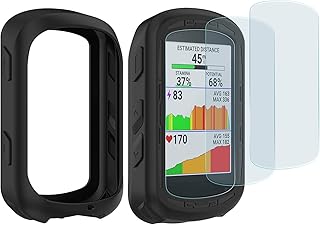 [3+1 Pack] Compatible with Garmin Edge 840 / Edge 840 Solar/Edge 540 Screen Protector and Case, Anti Scratch Tempered Glass Protective Film and Soft Silicone Bumper Cover Set