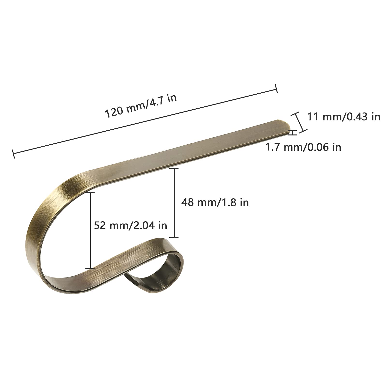 KINBOM 4 Pcs Christmas Fireplace Hooks, Christmas Stocking Holder for Mantle, Mantle Stocking Holder Hangers Clip with Crylic Adhesive Sticker, Stocking Hooks for Mantelpiece Decoration (Bronze)