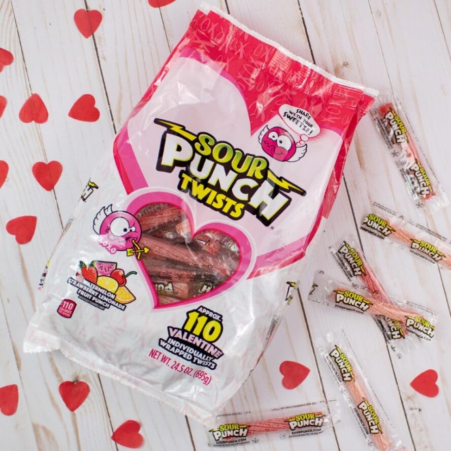 Amazon.com : Sour Punch Valentines Gussetted Bag Individually