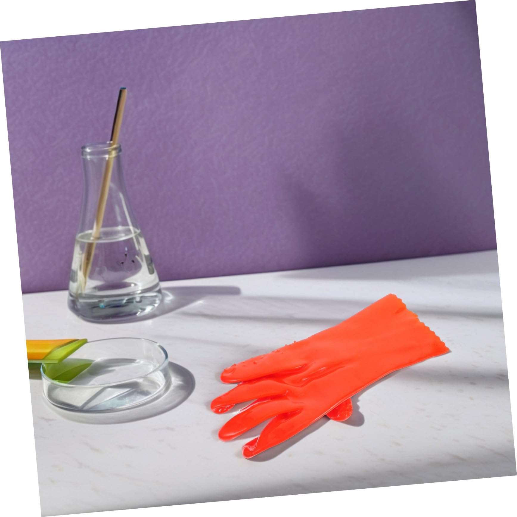 UKCOCO Guantes Impermeables de Pvc Naranja, 6 Pares para Trabajo