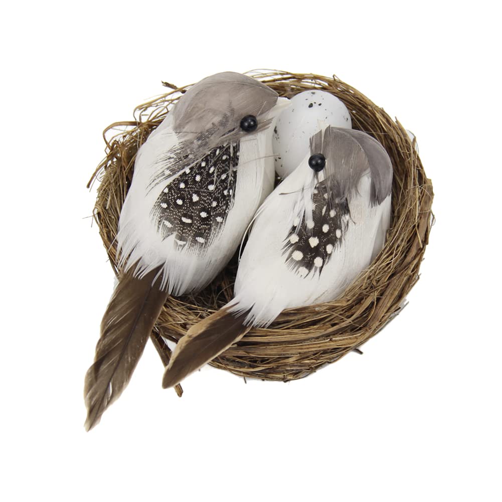 Toddmomy 2 Sets Schwalbennest Deko – Mit 4 Vögeln, Aus Schaumstoff, Für Garten & Hausdekoration