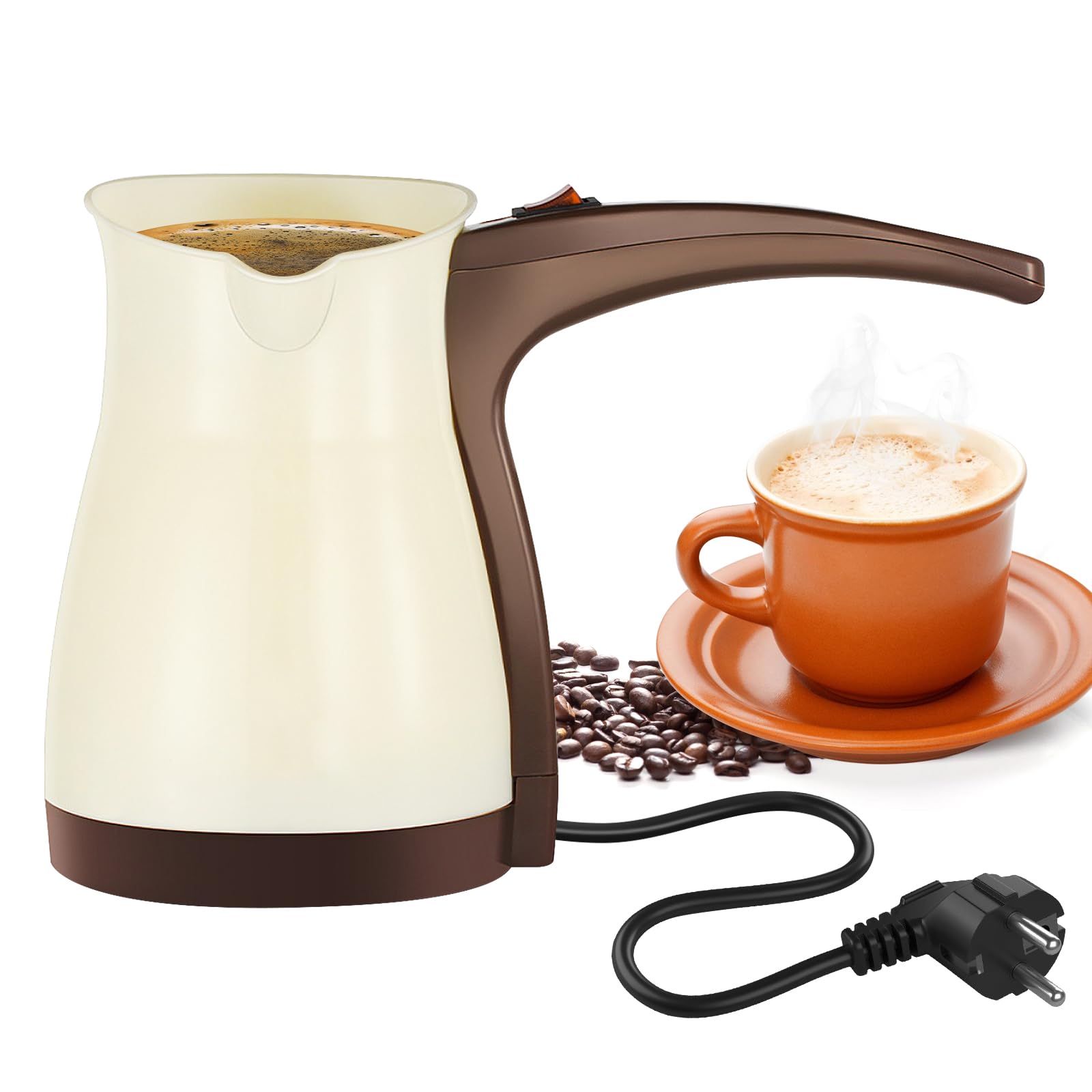 Caffettiera Turca 500 ml, Turkish Coffee Pot, Caffettiera Greca, Caffettiera Araba, Caffettiera Turca in Acciaio Inox per Casa Ufficio Viaggi