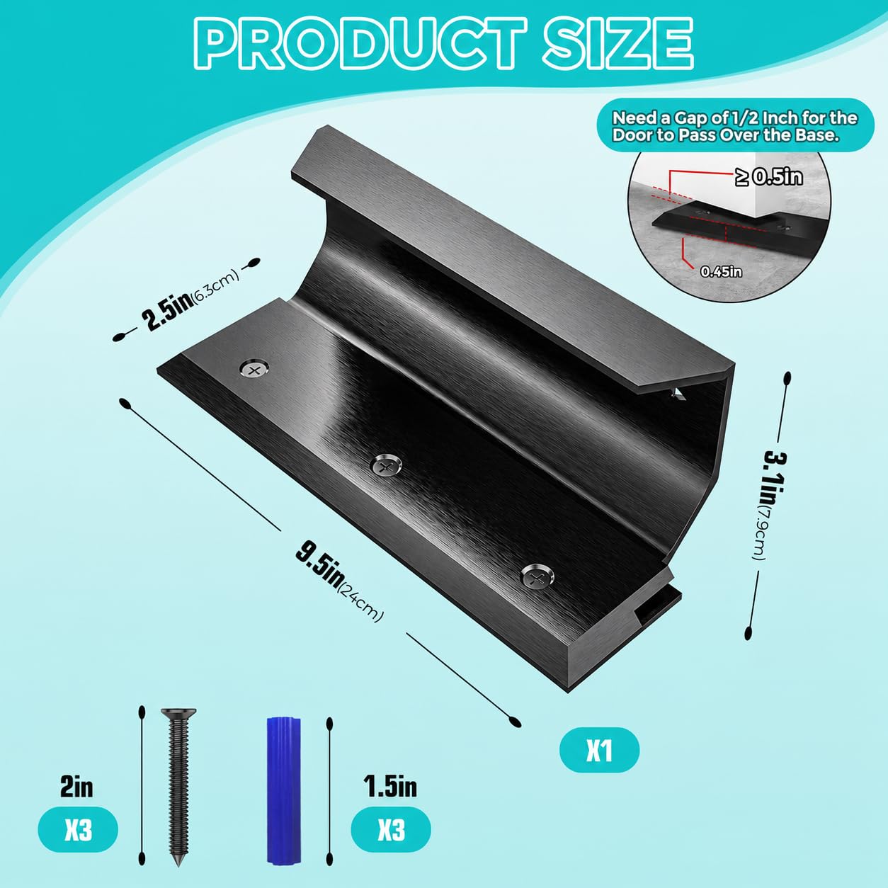 Soporte de seguridad para puerta – Barricada de bloqueo de puerta de aleación de aluminio resistente – Barricada de seguridad para puerta interior con imperfecciones, puertas estándar, puertas
