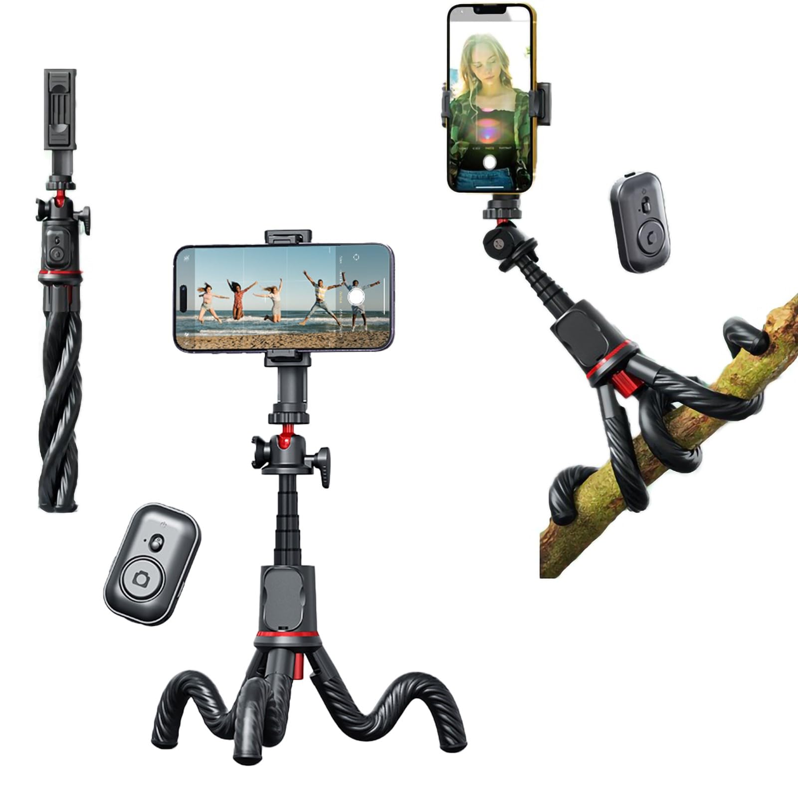 Camera Tripod, Multi-Function Octopus Tripod, Detachable Phone Stand, Camera Tripod With Bluetooth Controller, Retractable