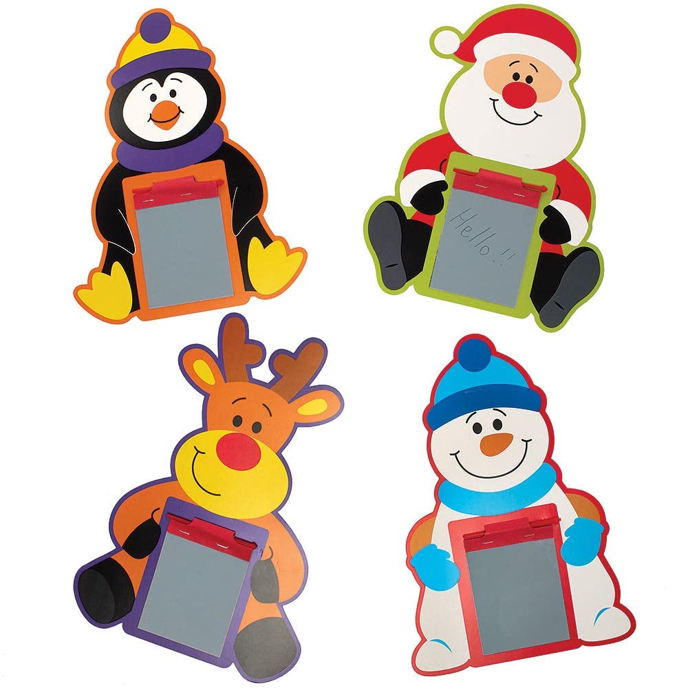 Baker Ross FX394 Christmas Chums Magic Slates - Pack of 10, Xmas Party Bag Fillers for Kids, Drawing Toys for Children