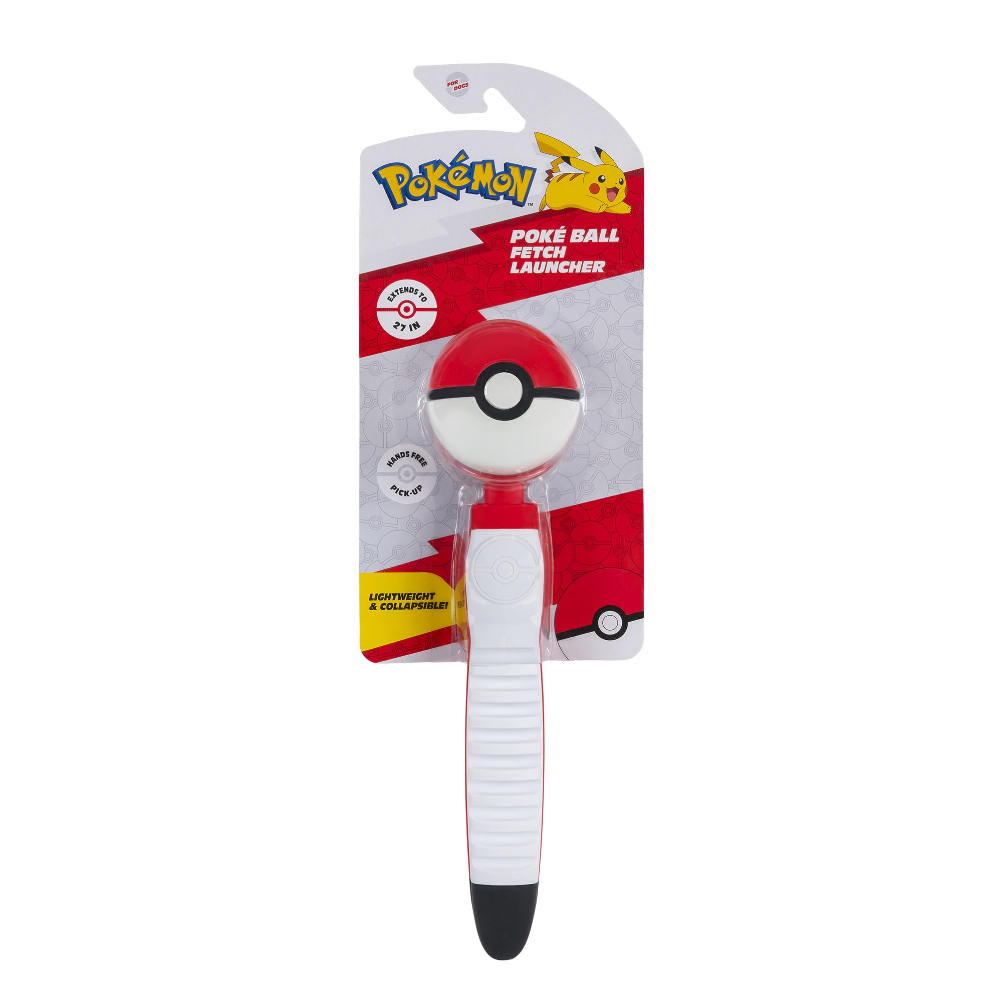 Pokémon Poke Ball Telescopic Fetch Launcher for Pets - Portable Launcher with Strap plus 2.5-Inch Rubber Ball - Image 2
