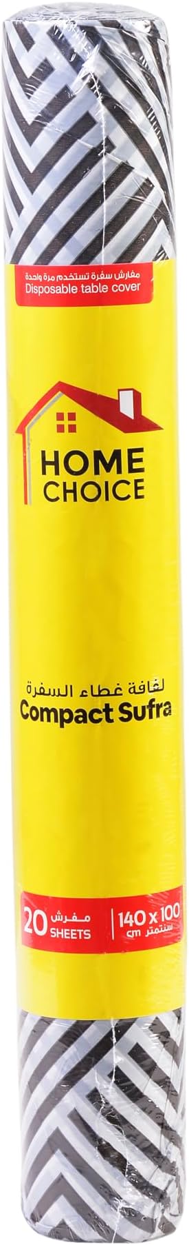 Home Choice HomeChoice Disposable Printed, Compact Sufra, Sufra Roll, Table Cover, Perforated Plastic 100 * 140, Assorted Colors