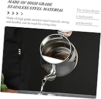 Vista 3 de Olla de aceite de acero inoxidable para jarabe, contenedor de grasa, contenedor de crema, dispensador de aceite con tapa, olla de aceite