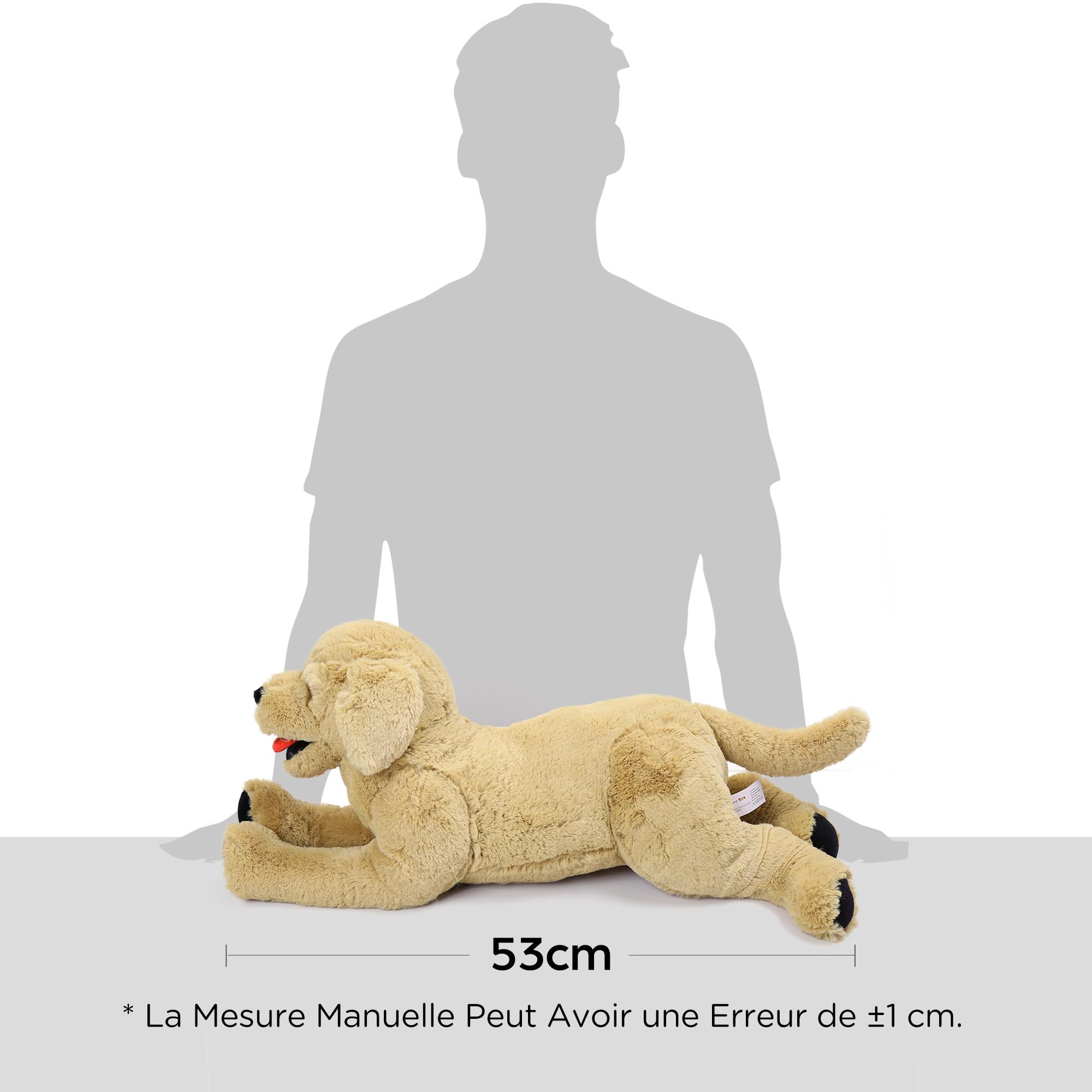 LotFancy Peluche Chien Golden Retriever Réaliste Douce Marron Clair, 52cm | Cadeau Parfait pour Les Amies Enfants Copines au Saint-Valentin FR helpe Anniversaire ou d'autres Fêtes