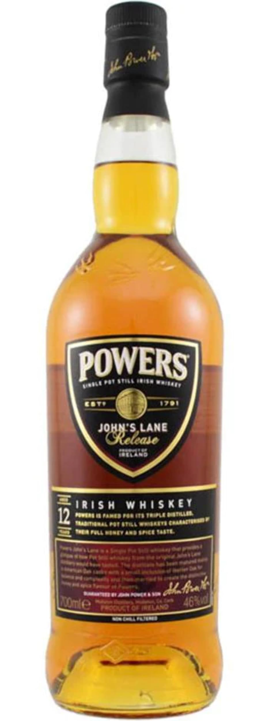 Powers John’s Lane Irish Whiskey 12 Years Old, Irischer Single Pot Still Whiskey, 1 x 0,7 L