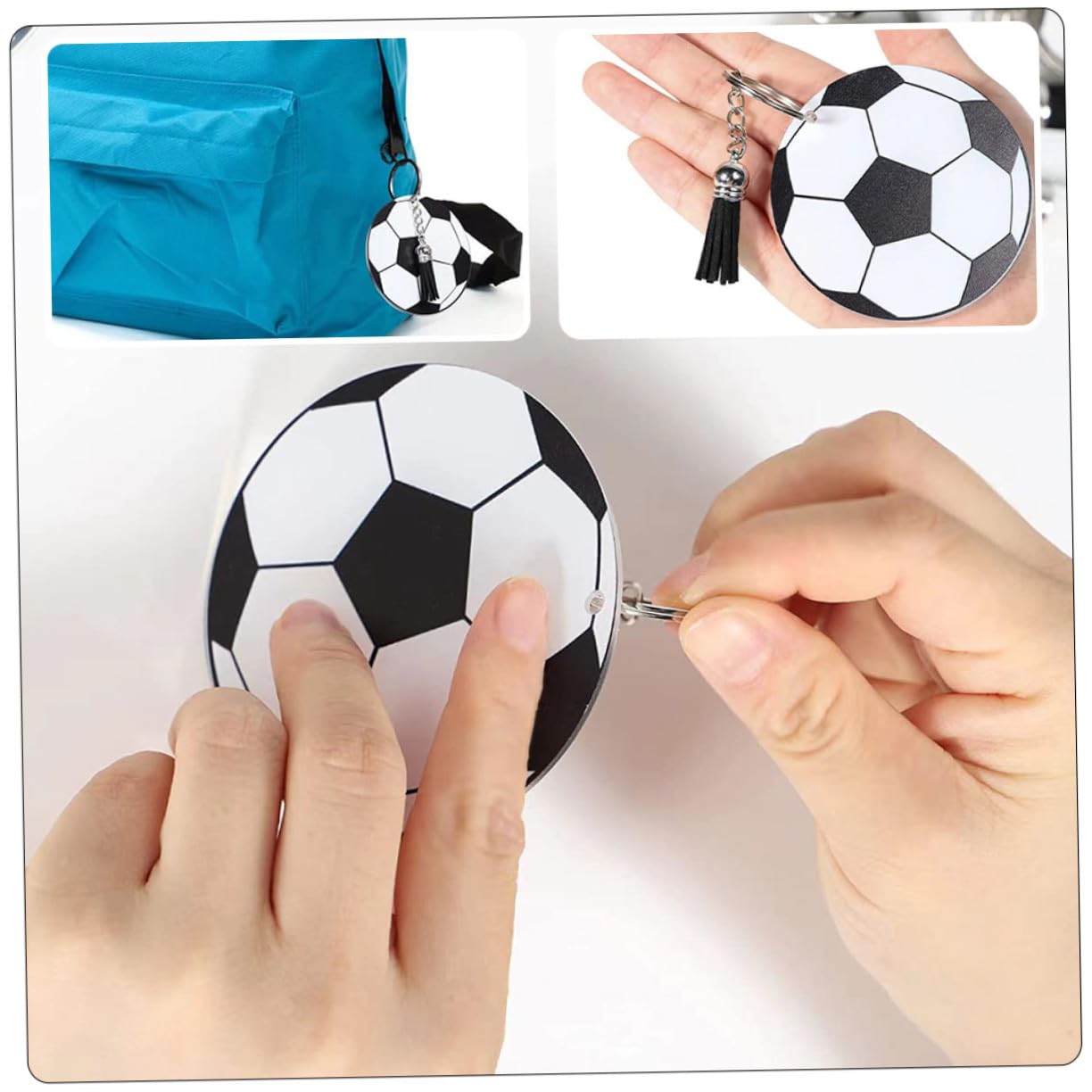 Toddmomy 20 set Portachiavi Calcio in Acrilico DIY con Palline da Calcio Decorazioni Sportive per Borse e Chiavi Accessori Moda Sportiva per Regali e Uso Quotidiano
