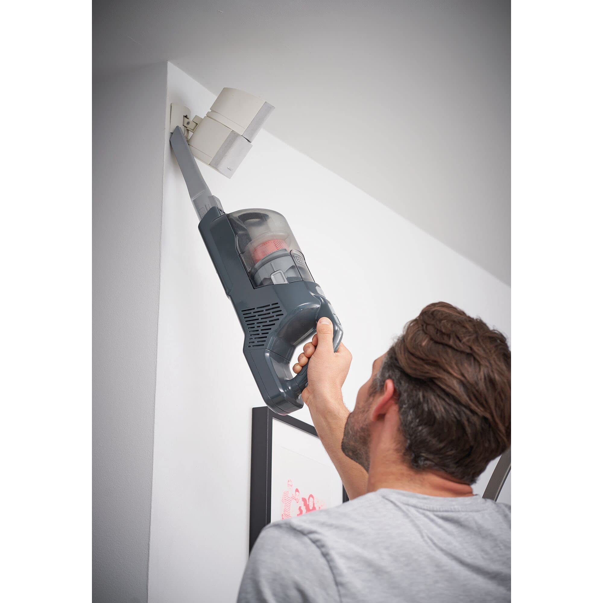 BLACK+DECKER, Bezprzewodowy odkurzacz pionowy 3 w 1 18 V/2 Ah, szaro-pomarańczowy, BHFEA520J-QW