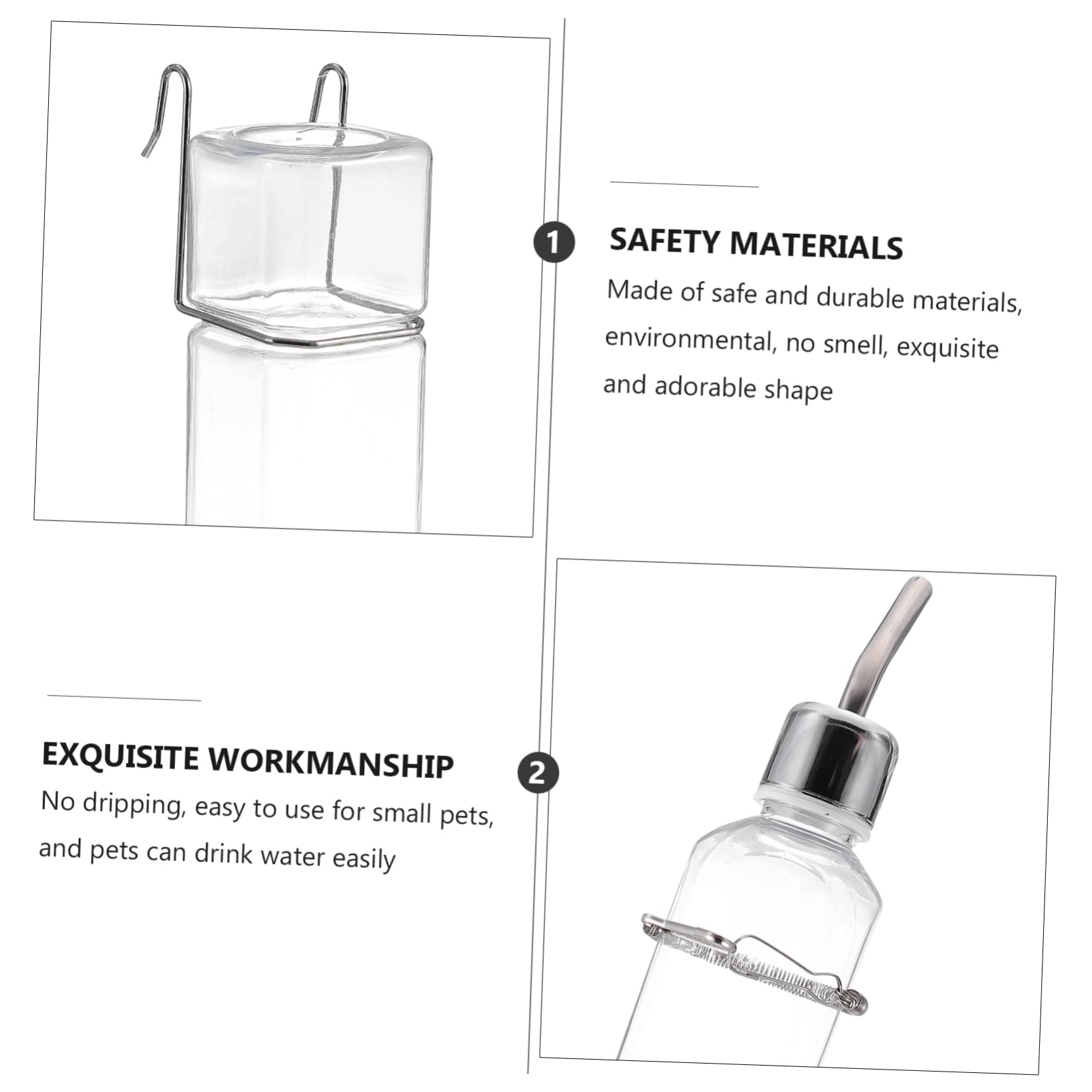 DOITOOL 3er-Sets Wasserflasche 180 Ml Wasserspender Für Haustiere Robuster Kunststoff Leicht Zu Reinigen Für Das Trinken Von Haustieren 2 Stück X 3