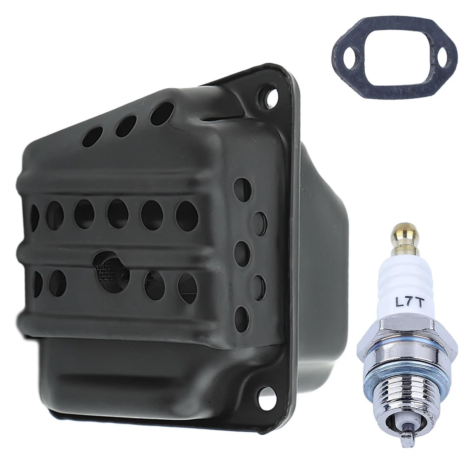 DUNLAP Zestaw uszczelek tłumika wydechowego pasuje do piły łańcuchowej Stihl 024 026 026 Pro MS260 MS 260 PRO ze świecą zapłonową wymień 11211400606