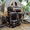 Buffalo Leather Backpack Multi Pockets Daypack Travel Laptop Bag for Men Women