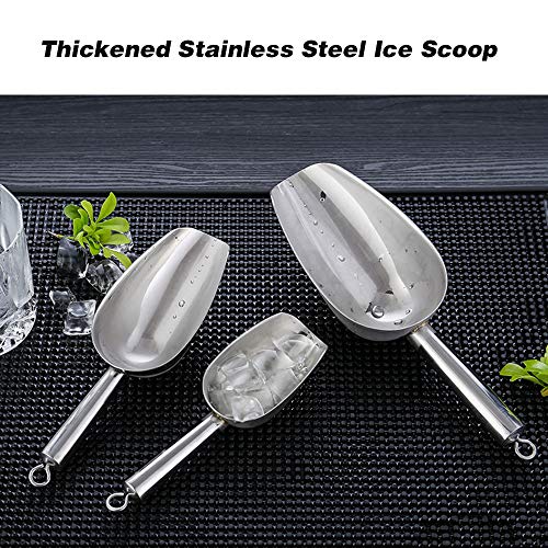 Colher de gelo útil para cubos de gelo pá de uma peça fundida aço inoxidável 304 gelo doce farinha a