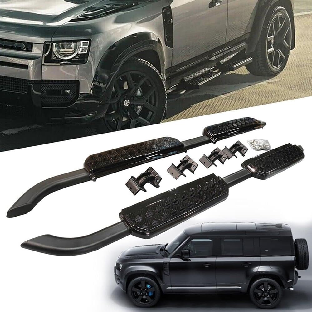 Car Side Steps Nerf Bar for Land Rover Defender 110 2020 2021 2022 2023,Side Pedals Side Skirt Running Boards Side Steps Car Decoration Accessories