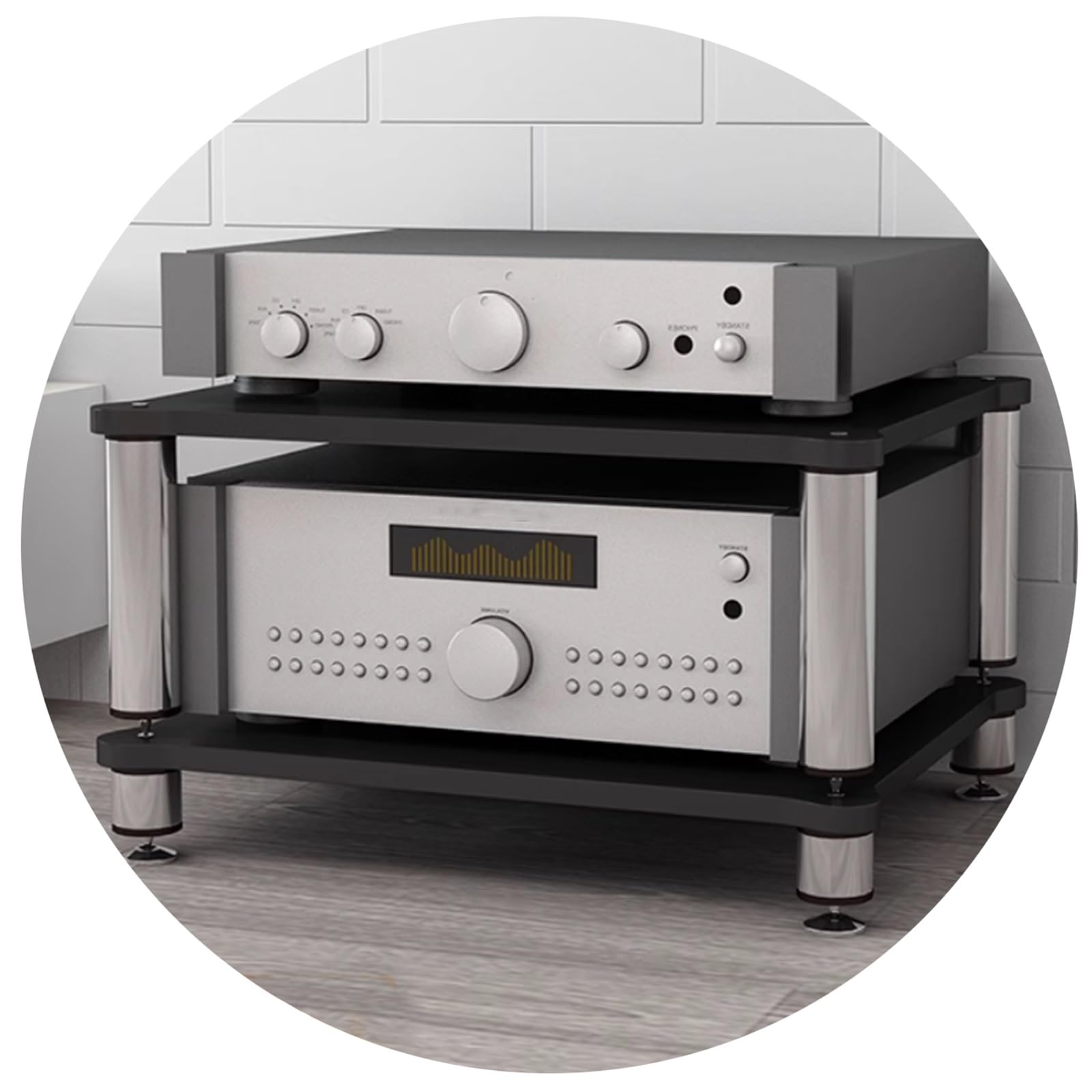 Meuble Audio HiFi Professionnel noir 60x48x40 cm pour équipement AV et home cinéma