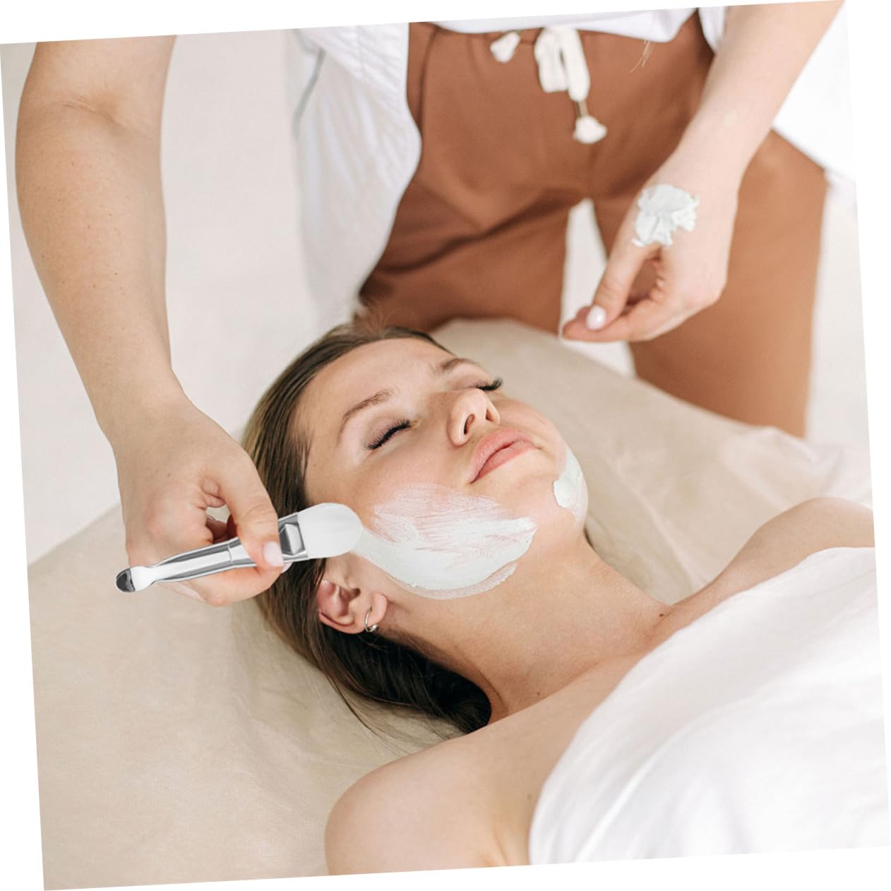 Beatifufu Bristle Mask Brush Scoop Spa Tools for Women's Face Mask Application Easy Precise