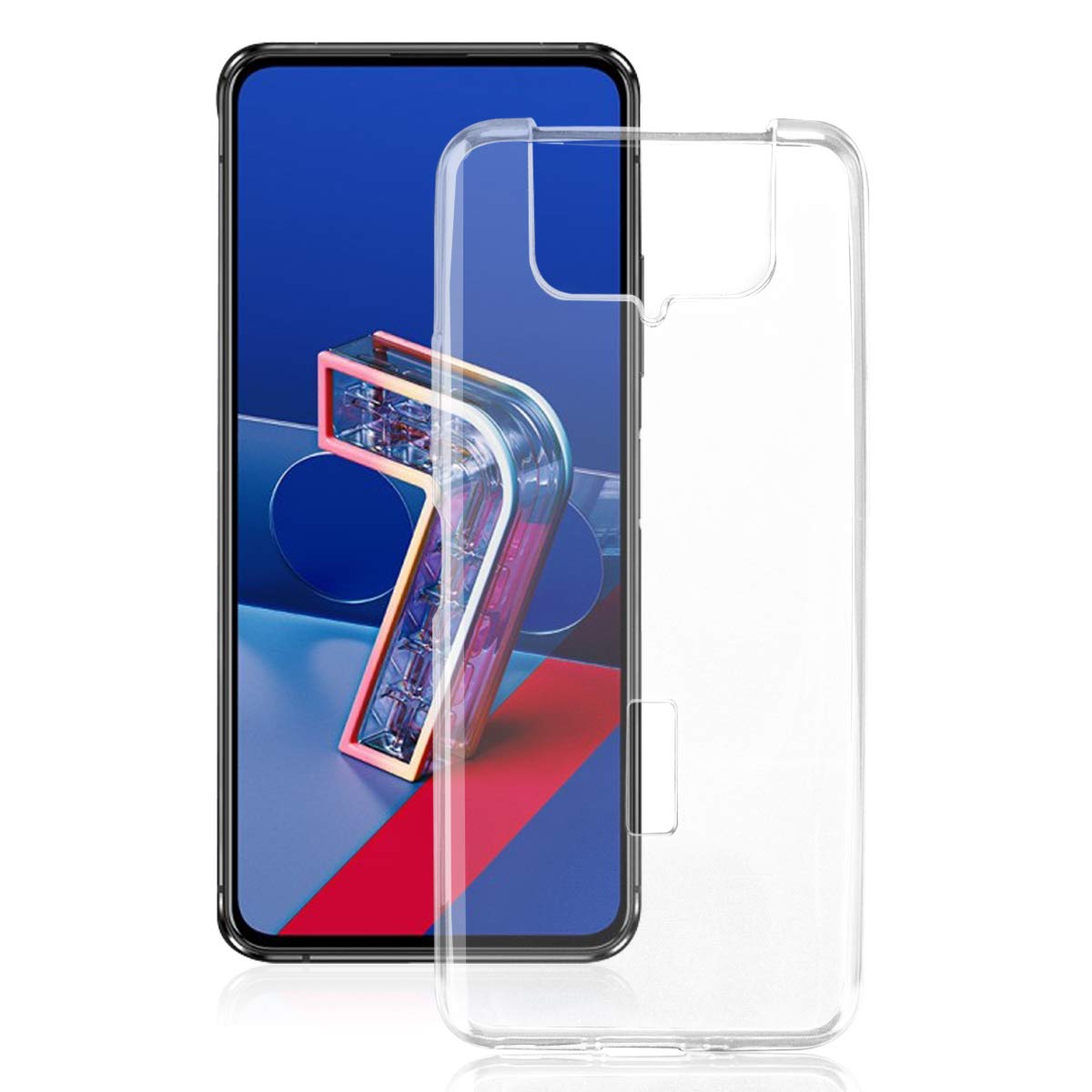 ROVLAKCase for Asus Zenfone 7 Pro Clear Ultra Slim Case Anti Yellowing Soft TPU Silicone Anti-Fingerprint Cover+Shockproof Case Full Body Protection for Asus Zenfone 7 Pro Smartphone