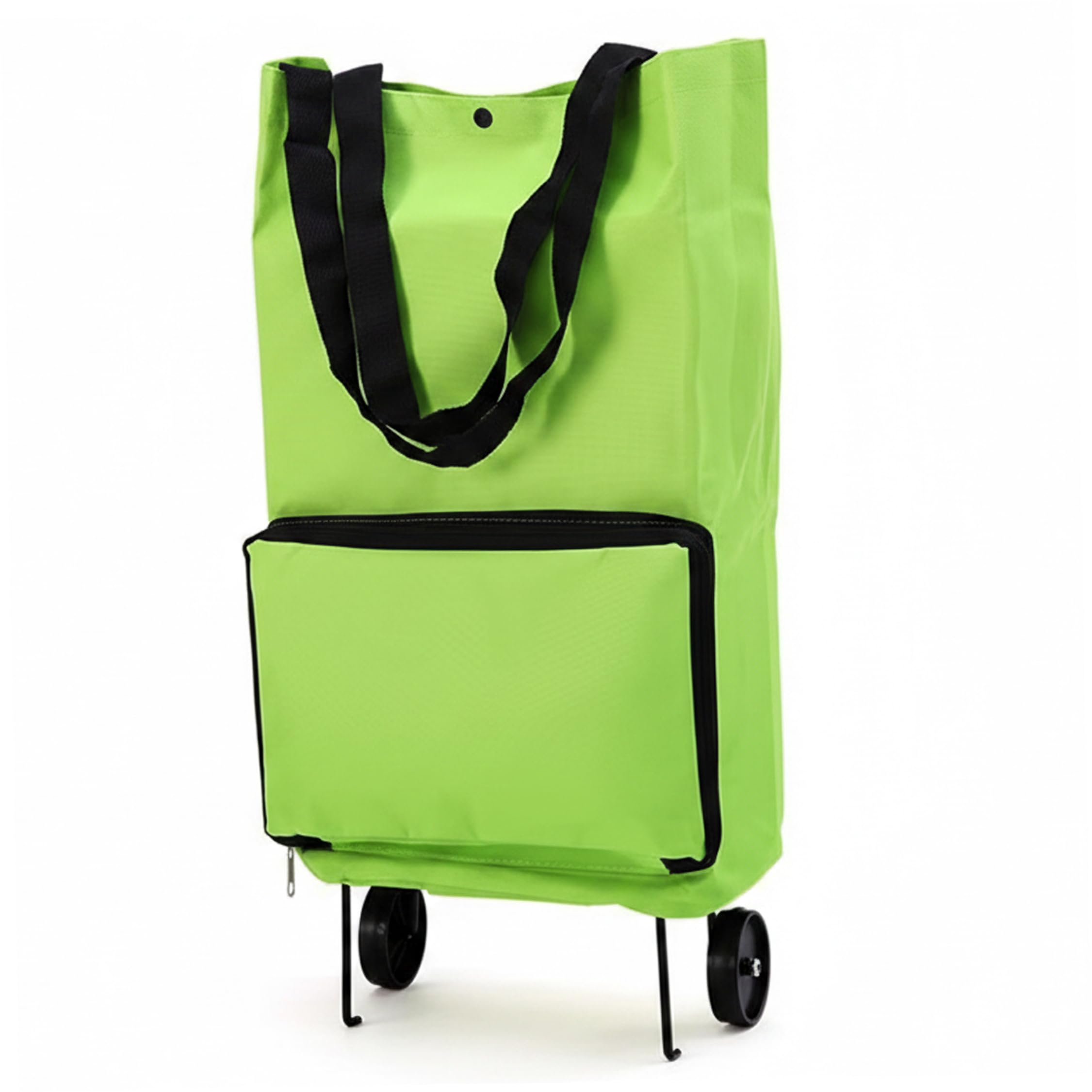 Shopping Trolleys, Folding Shopping Trolley, Foldable Trolley Cart: Convertible Backpack With Wheels, Waterproof 600d Oxford Cloth, Green, Trolleys