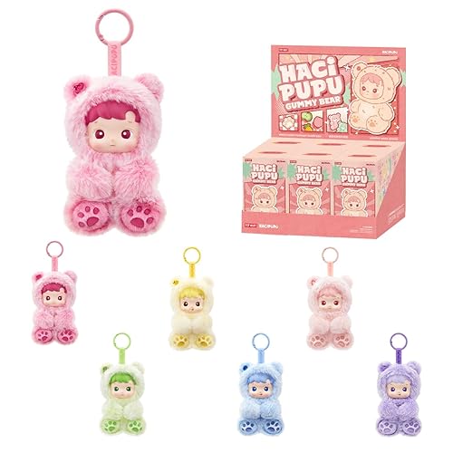 POP MART HACIPUPU Gummy Bear Series-Vinyl Plush Pendant Whole Set, Articulated Character Premium Design Gifts for Women Fan-Favorite Collectible Toy Art Toy Action Figure - Hgbs - Whole Set