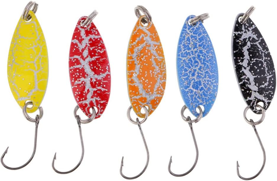 Sharprepublic 5個の金属釣りルアー釣りスプーンのルアーを頑張る 倉庫