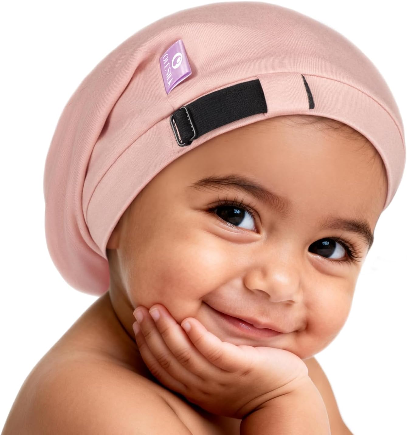 OLESILK Silk Baby Bonnet 6-12 Months: 100% Mulberry Silk & Modal, Anti-Frizz for Curly Hair, Adjustable Fit Growing Toddler