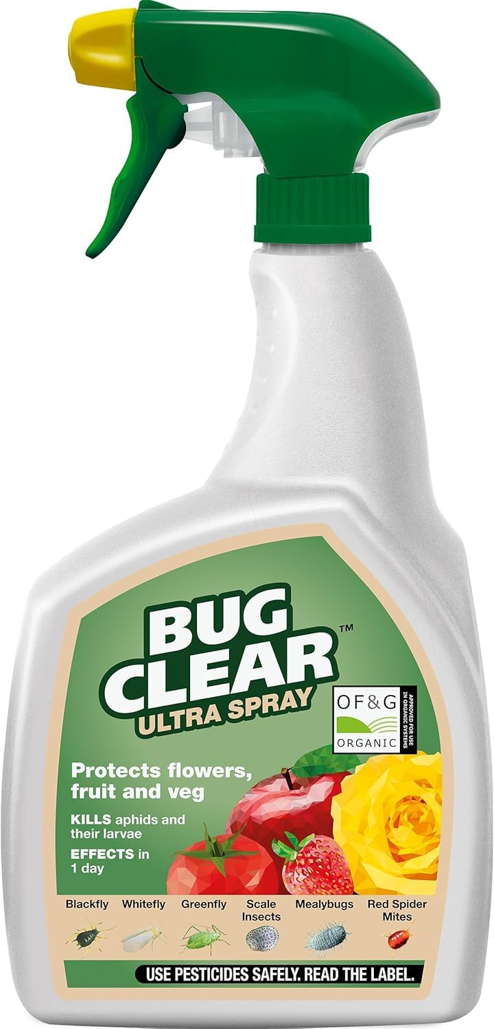 BugClear Ultra Spray 800ml | Ready-to-Use Plant-Based Aphid, Mite & Scale Killer | Organic-Approved Rapeseed Oil Formula | Fast-Acting 1-Day Results | Eco-Friendly 100% Recycled Bottle