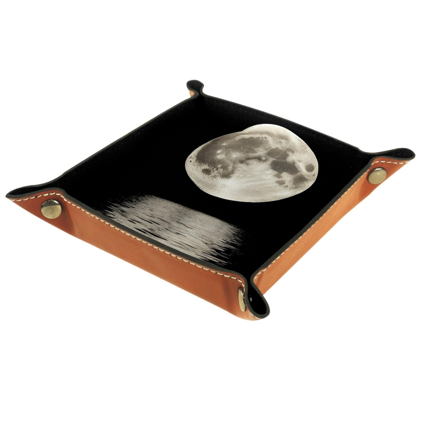 VAPOKF Moons Portable Folding Dice Rolling Tray, Microfiber Leather Dice Holder for Dice Games Like RPG, DND and Other Table Games