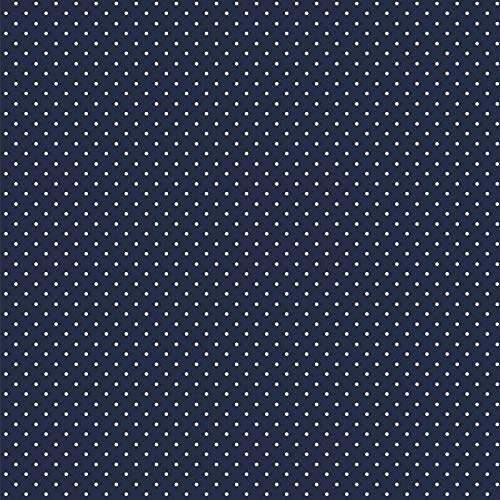 babrause® Baumwollstoff Pünktchen Navy Blau Webware Meterware Popeline OEKOTEX 150cm breit - Ab 0,5 Meter