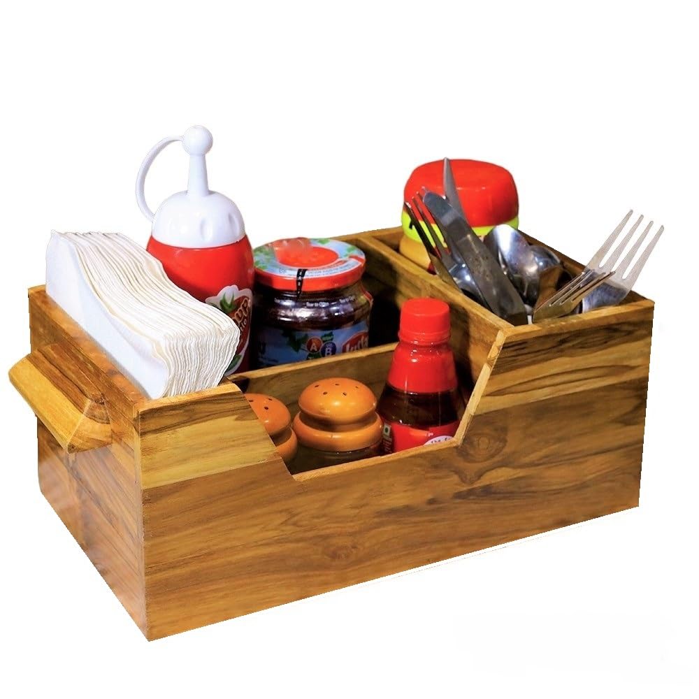 Teakwoodkart's Teakwood made Modern Wooden Decorative Five Compartments ...