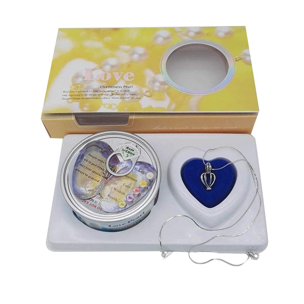 Love Wish Pearl Kit, Pearl Kit Box Pearl in Oyster, DIY Creative Necklace Jewelry Gift Set, Fashion Creations Kit with Pendant Necklace Durable for Women Girls