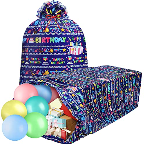 Teling 2 Pcs 80 x 60 in Jumbo Birthdays Gift Bags for Giant Present Extra Large Plastic Oversized Bike Birthdays Wrapping Bag for Baby Shower Party Favors(Blue)