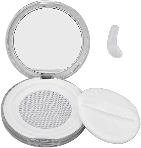 Recipiente de polvo de maquillaje vacío, contenedor de polvo suelto con soplo, contenedor compacto de plástico reutilizable para polvo suelto,