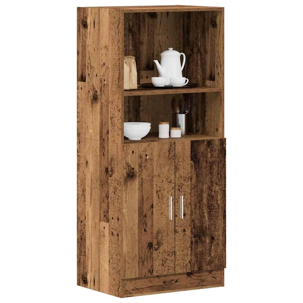 Brokky-Armadietto Cucina Legno Antico 57x41,5x131,5 cm in Truciolato|Mobile Sottolavello per Cucina