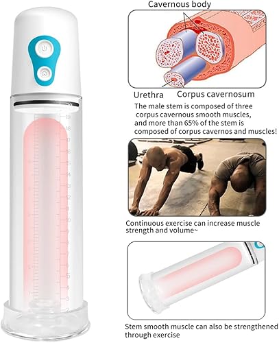 Miniatura 7 de Bomba de crecimiento para hombres con bomba de vacío de succión fuerte con pantalla ED potente bomba de vacío eléctrica en pulgadas ajustable para