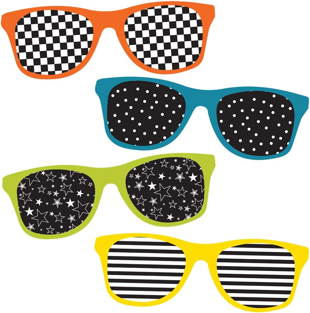 Carson Dellosa 36-Piece Colorful Sunglasses Mini Bulletin Board Cutouts, Sunglasses Classroom Cutouts, Summer Bulletin Board Decorations, Sunglasses Cutouts for Bulletin Board, Party, Classroom Décor