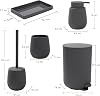 5 Pieces Grey Bathroom Accessories Set, Modern Bathroom Sets Organizer include Bathroom Bin and Toilet Brush Set, Soap Dispenser and Toothbrush Holder Set, Vanity Tray (Grey)
