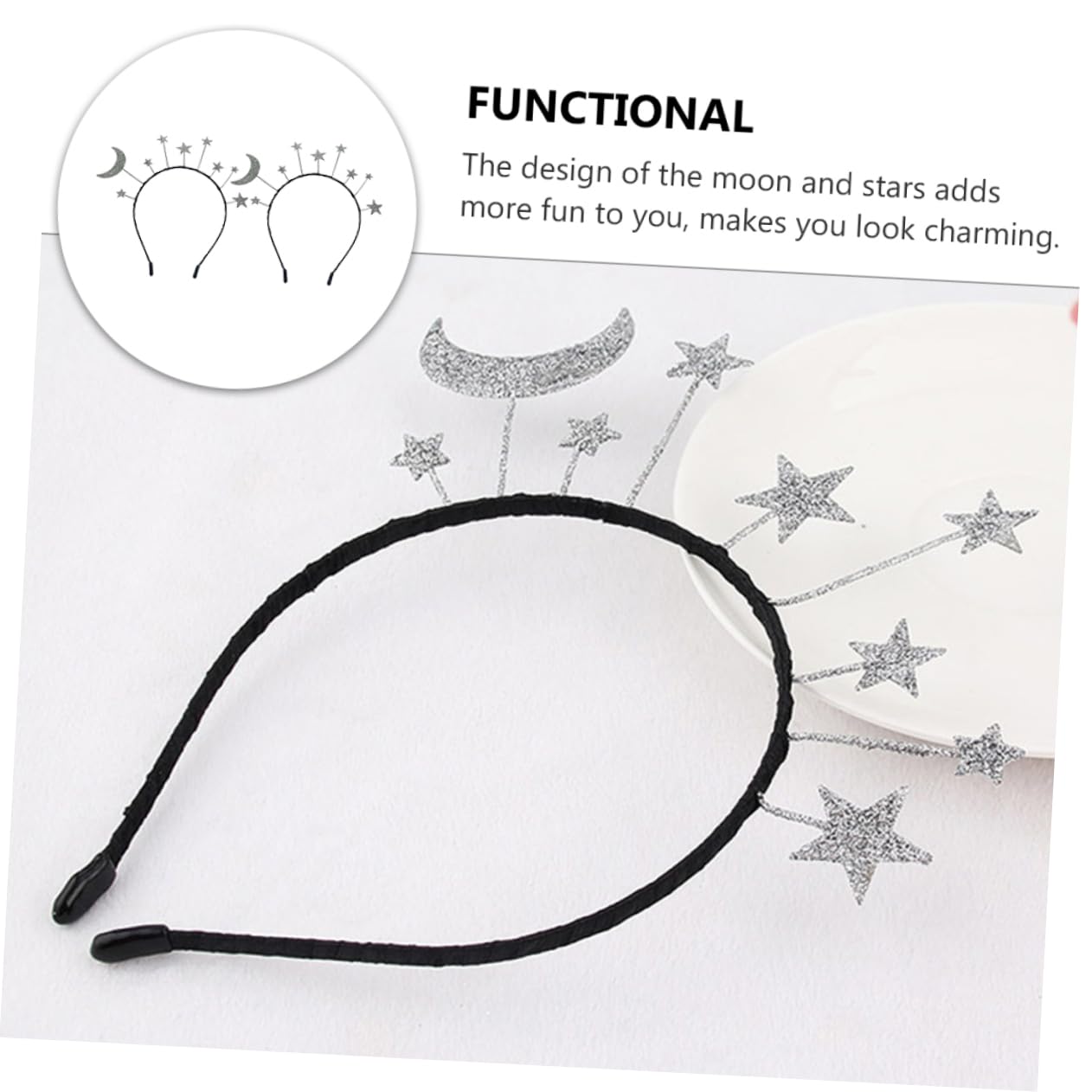 WOONEKY Fascia Per Da Bambina Con Design A Stella E Alla Moda Per Donna Con Forcina A Forma Di Stella E Strass Per Feste