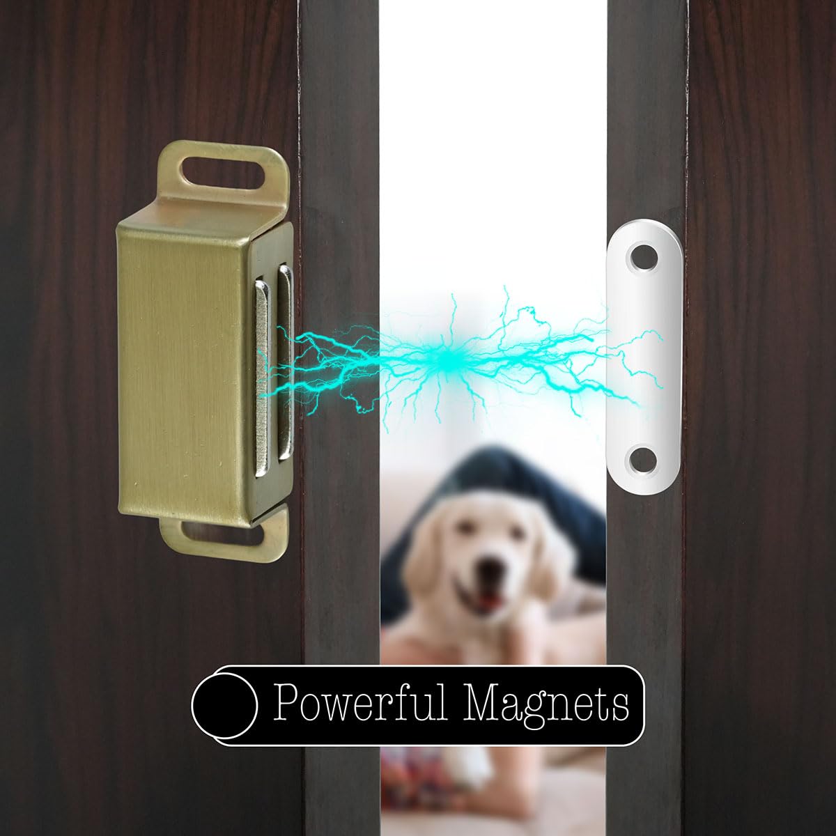 Selyse Magnetic Catch Door Magnets for Cabinet Doors Strong 8 kg Magnetic Clasps, Stainless Steel Drawers - Image 3