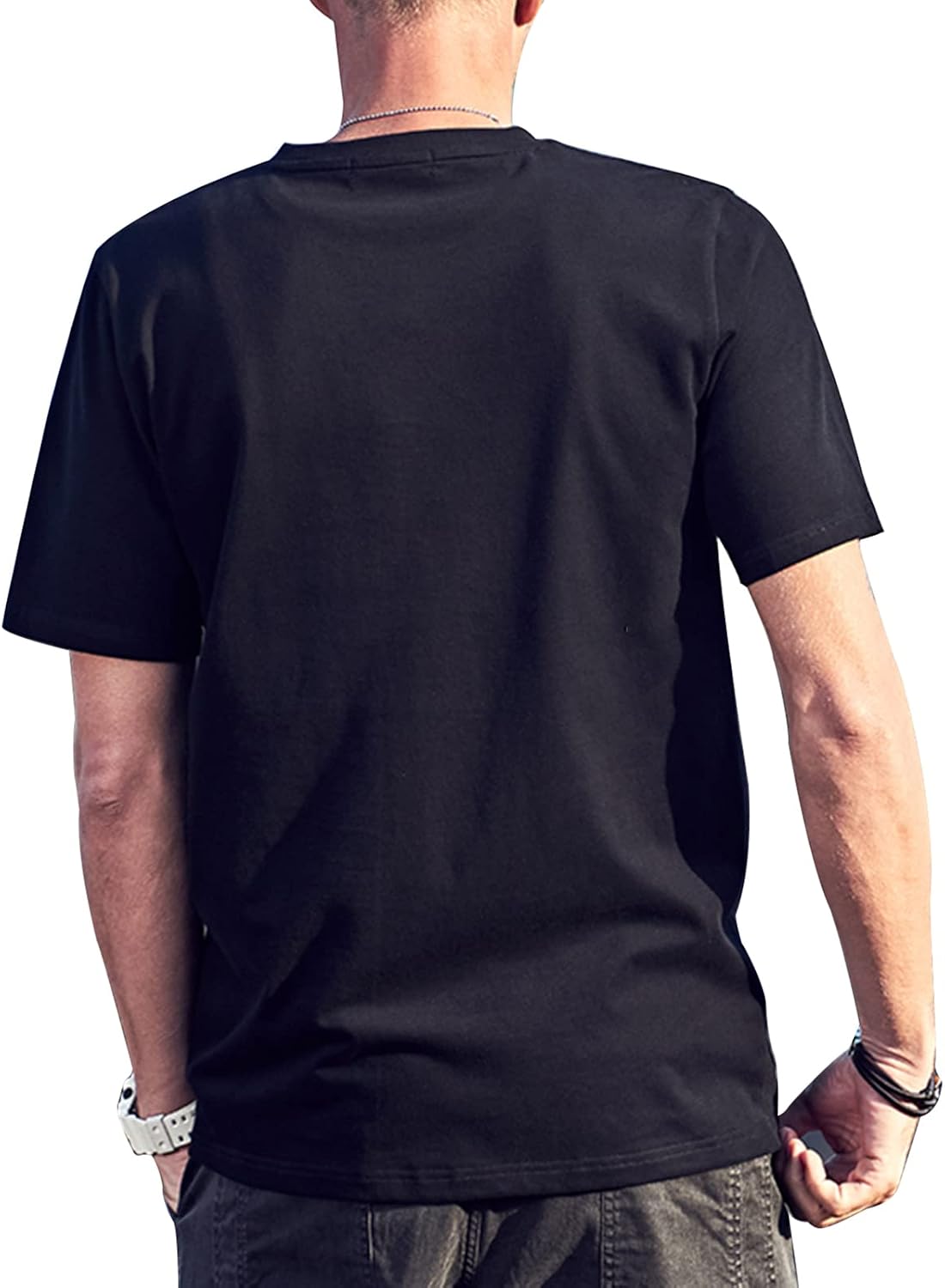 Vintage Classic Guitar T Shirt 1970s Outfits for Men Tee T-Shirt Black