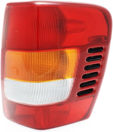 Miniatura 10 de Luz trasera para Jeep Grand Cherokee 1999 2000 2001 2002 lado del conductor  Con bombilla y enchufe  Halógeno  Ámbar  Lente transparente y roja