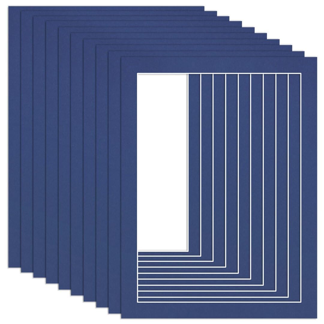 Procut Global 80x60cm Blue Picture Mounts to Fit 70x50cm Aperture - Precision Cut Cardboard Photo Mount - Ideal for Frames, Prints, Artwork & Certificates - Sizes & Colours Available - 10 Pack
