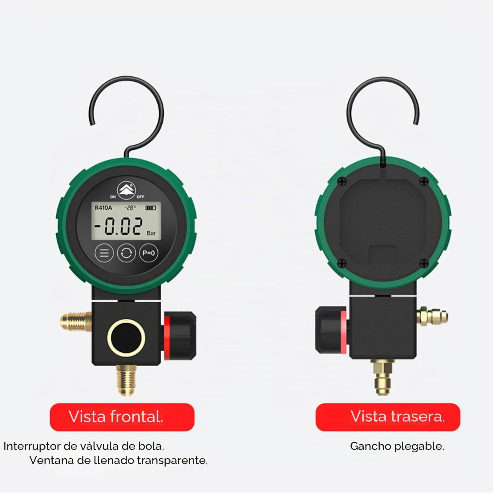 Sxhlseller Probador de Presión y Vacío de HVAC digital: Válvula de un Metro Multifunción para el de Aire Acondicionado