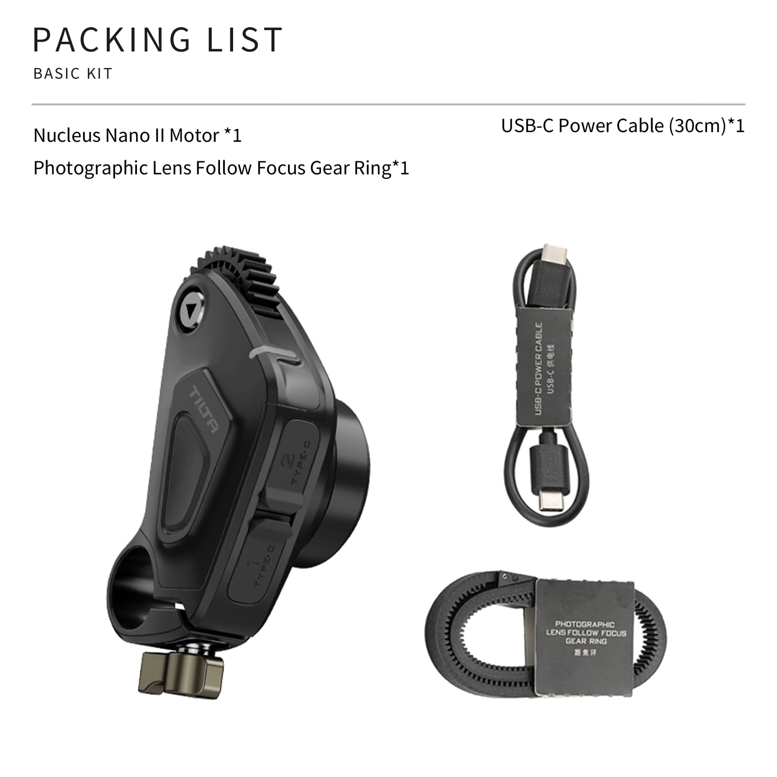 Tilta Nucleus Nano II - Kit de motor con motor Nucleus NII y cable